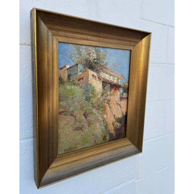 French 19th Century French Painting of Cliff Side House For Sale - Image 3 of 12