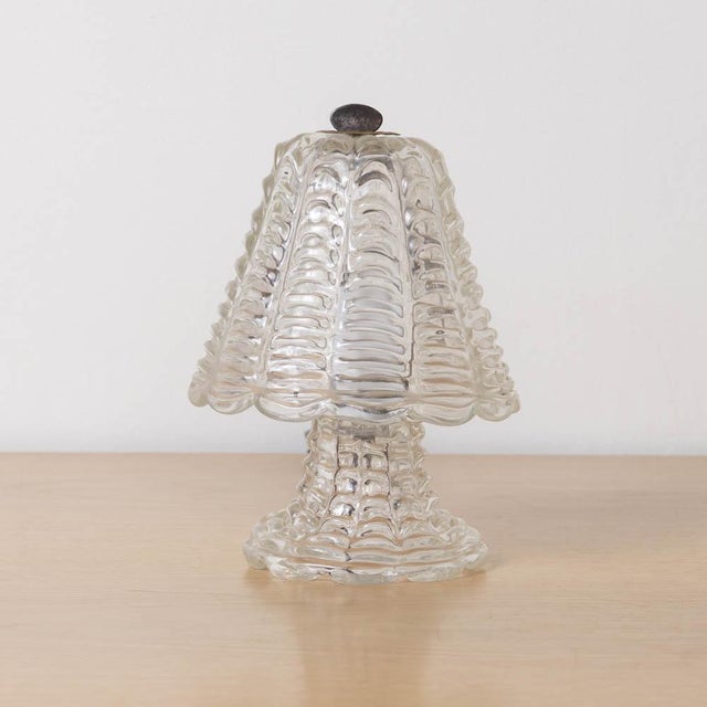 Transparent 1940s Petite Murano Glass Lamp For Sale - Image 8 of 12
