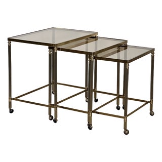 Brass Bar Trolleys, 1960s, Set of 3 For Sale