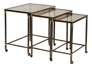 Brass Bar Trolleys, 1960s, Set of 3
