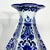 Vintage Hand Painted Hollywood Regency Chinoiserie Blue & White Vase, Six Sided For Sale - Image 4 of 7