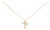 Gold Vermeil Diamond Accent Infinity Cross Pendant Necklace For Sale