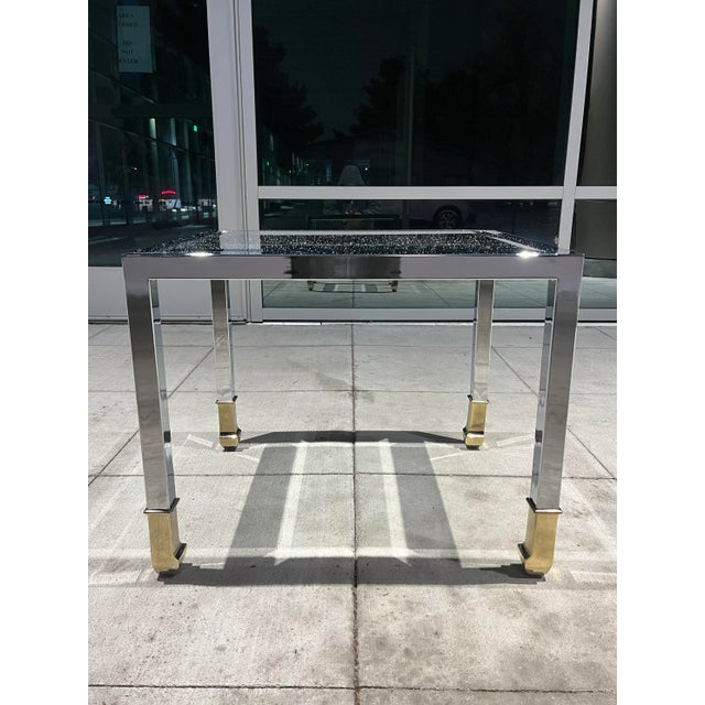 DIA - Design Institute America Mastercraft Style Polished Chrome & Brass End Table From Design Institute of America For Sale - Image 4 of 13