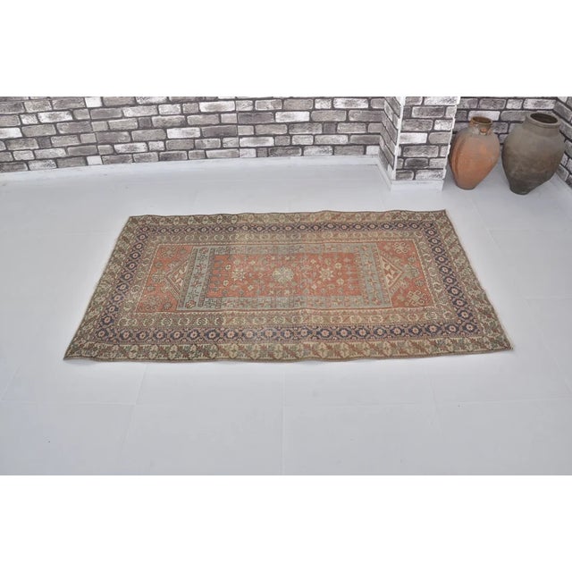 Turkish 1960s Small Turkish Area Rug for Living Room, Boho Home Decor For Sale - Image 3 of 10
