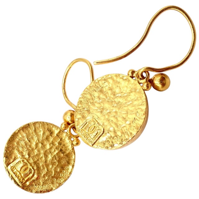 Late 20th Century Gurhan 24k Yellow Gold Hammered Ball Earrings, A Pair For Sale - Image 9 of 11