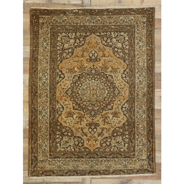 Antique Persian Tabriz Rug - 04'02 X 05'06 For Sale In Dallas - Image 6 of 7