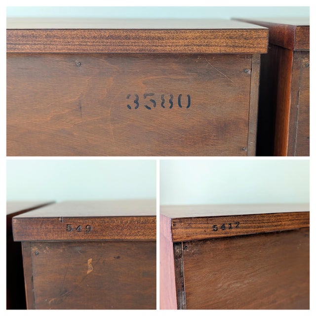 Pair of 1950's Mahogany 3-Drawer Bachelor's Chests by Heritage Henredon For Sale - Image 11 of 14