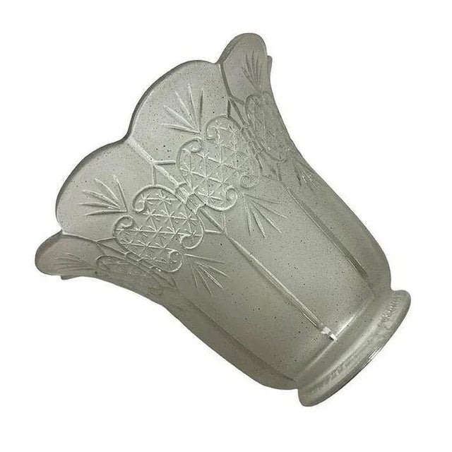 1900 - 1909 1900 Edwardian Fluted Bell Lamp Shade by Gillinder Glass - Pair For Sale - Image 5 of 7