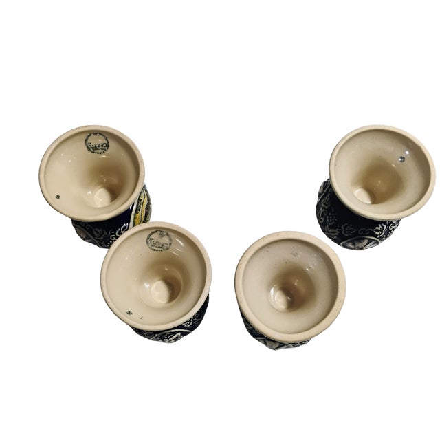 1970s Mid-Century Modern West German Gerzit Ceramic Wine Chalices - Set of 4 For Sale - Image 12 of 13