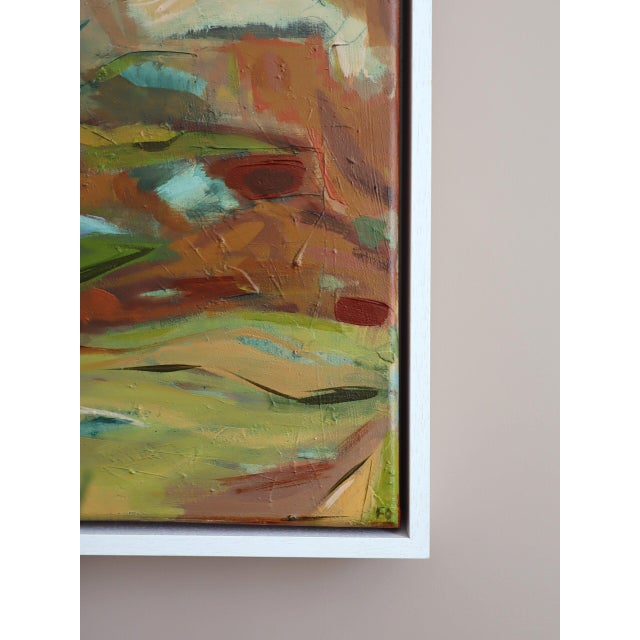 Contemporary 'Off the Beaten Track' Original Abstract Landscape Acrylic Painting by British Artist Frances Daws, Framed For Sale - Image 6 of 10