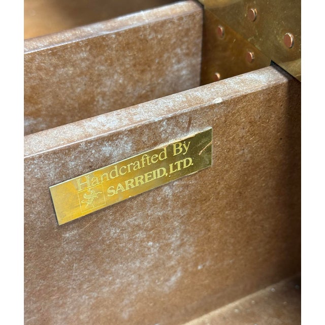 Vintage Brass Clad Sarreid LTD Coffee Table Trunk For Sale - Image 14 of 14