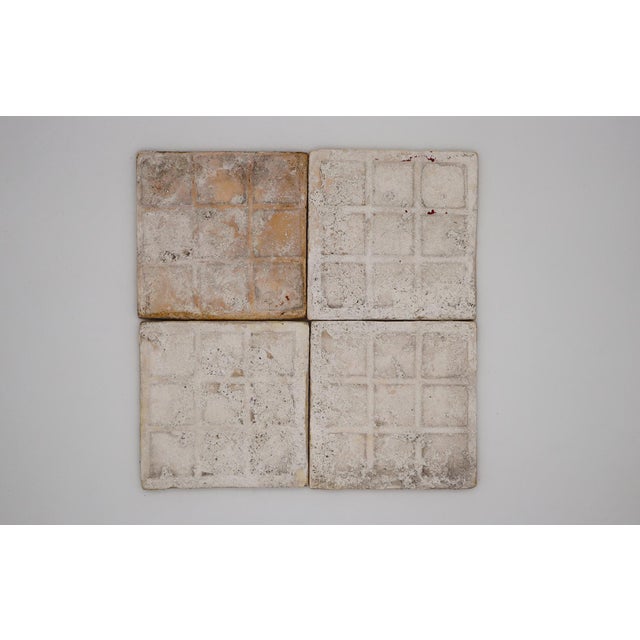 19th Century Set of Four Tiles Red & Antique White, Portuguese For Sale - Image 11 of 12