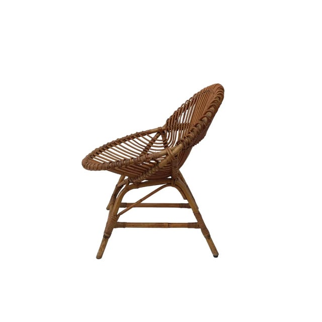 Mid-Century Modern Pair of Vintage Bonacina Rattan Sculptural Chairs Italy 1960s For Sale - Image 3 of 8