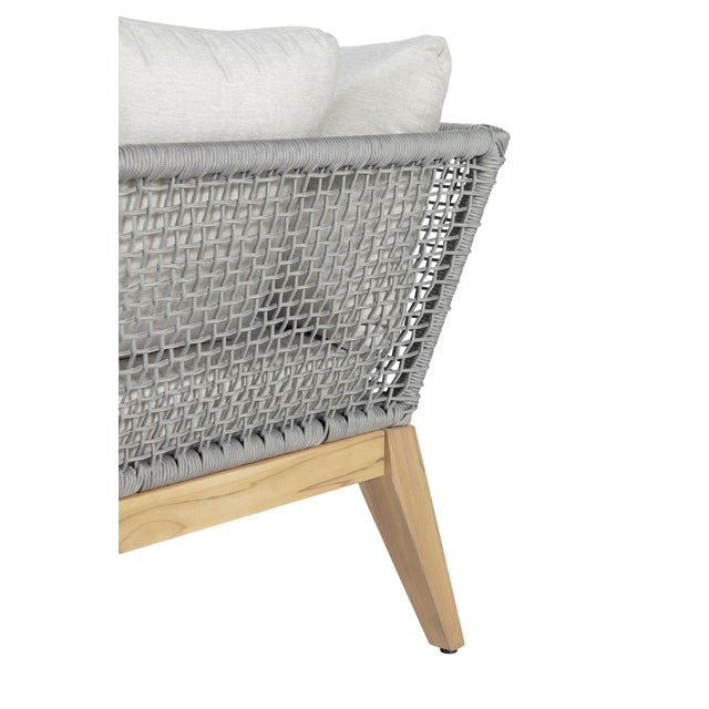 2020s Cypress Teak Wood Sofa With Gray Color Rope Design For Sale - Image 5 of 13