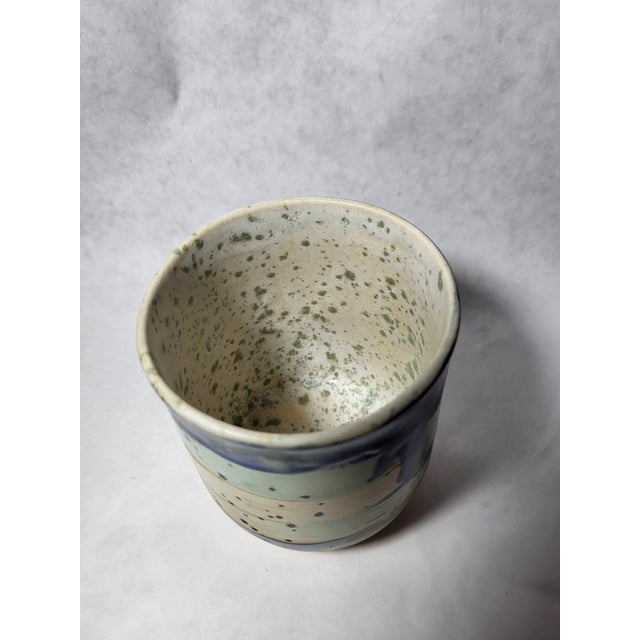 Vintage Biolina Italy Art Pottery Vase Splatter Drip For Sale - Image 4 of 8