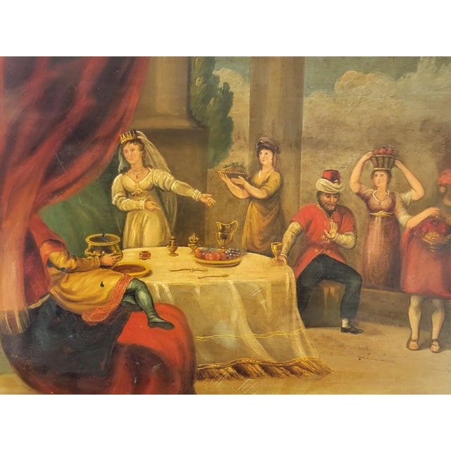 Victorian Toleware Narrative Tray attributed to H. Meeson For Sale - Image 3 of 11