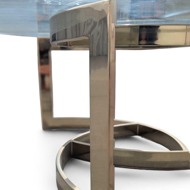 Mid 20th Century Brass and Glass Interlocking Geometric Coffee Table For Sale - Image 14 of 18