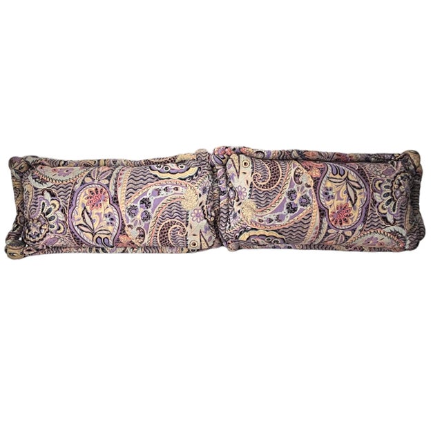 1980s Purple Paisley Custom Handmade Pillows Covers Floral Patterns For Sale - Image 5 of 10