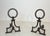 1950s Pair of Modernist Wrought Iron Andirons in the Style of Gilbert Poillerat For Sale - Image 6 of 12
