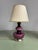 Metal Mid-Century Belgian Purple Opaline Glass Table Lamp with Vintage Cream Lampshade from De Rupel, Belgium, 1960s For Sale - Image 7 of 12