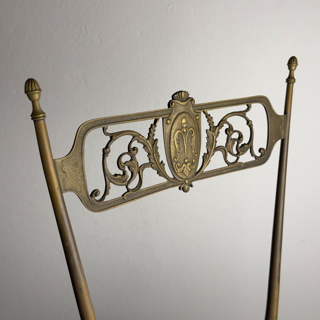 Vintage Decorative Brass Chairs, Italy, 1950s, Set of 2 For Sale - Image 16 of 18