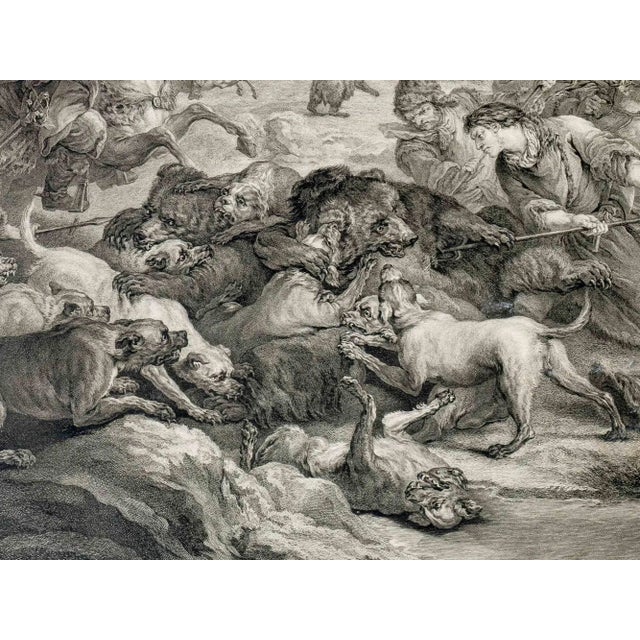 Jean Jaques Flipart, Hunting the Bear, Etching, 18th Century For Sale - Image 5 of 6