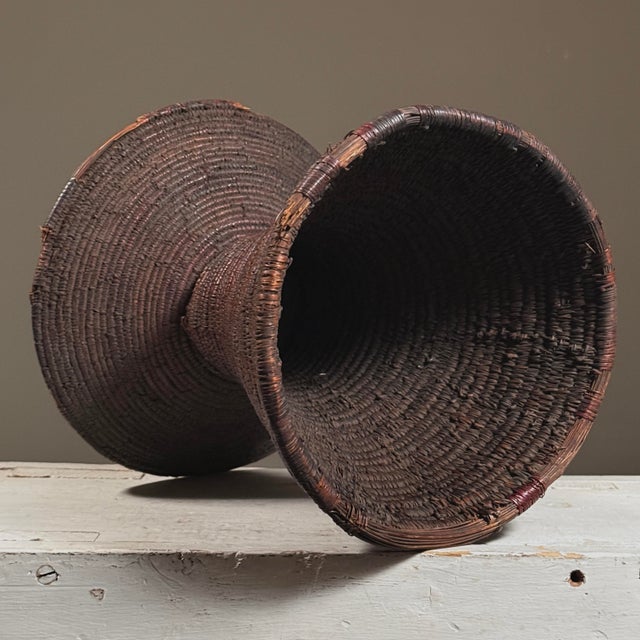 Tribal Antique Filipino Ifugao Folk Art Hand Woven Natural Fiber Basket/Vessel For Sale - Image 3 of 7