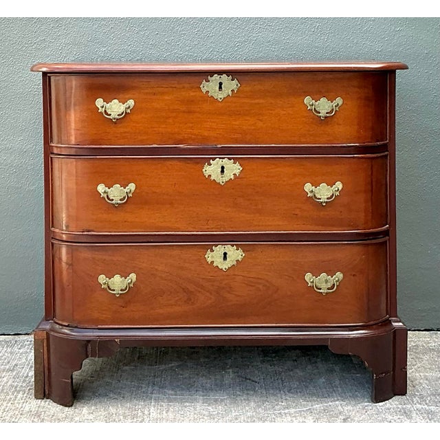 Vintage Regency Mahogany Bow Front Chest of Drawers For Sale - Image 11 of 12