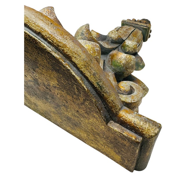 Vintage 1980s Gilded Wall Brackets Pair | Ornate Italian Style Acanthus Leaf Resin Corbels | Regency Hollywood Glam Wall Shelves Decor For Sale - Image 12 of 18