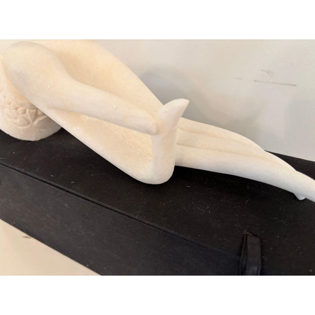 Vintage Alabaster Gyan Mudra Buddha Meditation Hand Sculpture in Box For Sale - Image 11 of 14