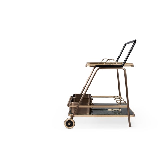 Decatur Bar Cart by Porus Studio For Sale - Image 4 of 12