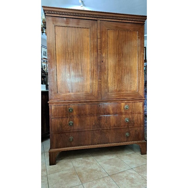 Wood Antique Georgian Wardrobe in Mahogany, 1700s For Sale - Image 7 of 7