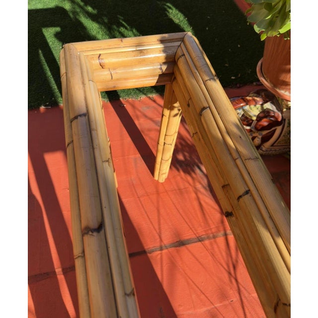 Wood Vintage Bamboo Console Table from Vivai Del Sud, Italy, 1970s For Sale - Image 7 of 10