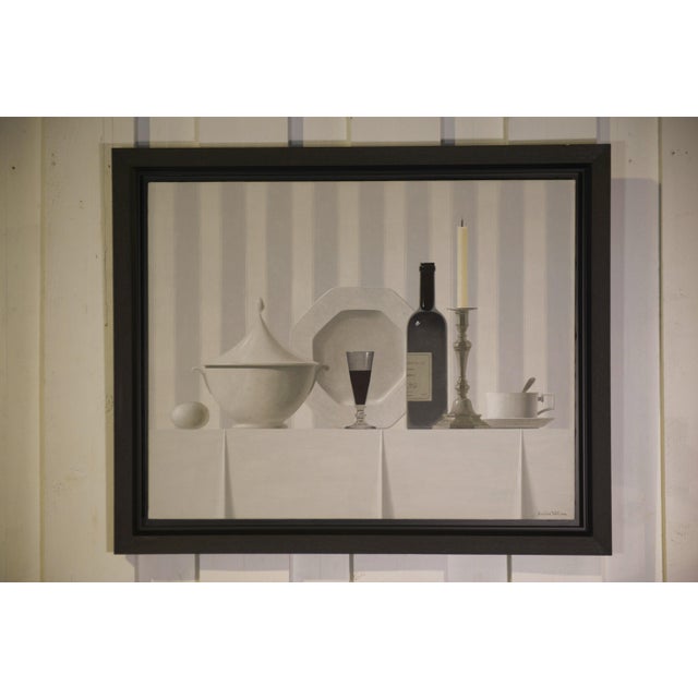 Nicolas Watine, the Glass of Wine, 1980s, Paint & Canvas, Framed For Sale - Image 10 of 10