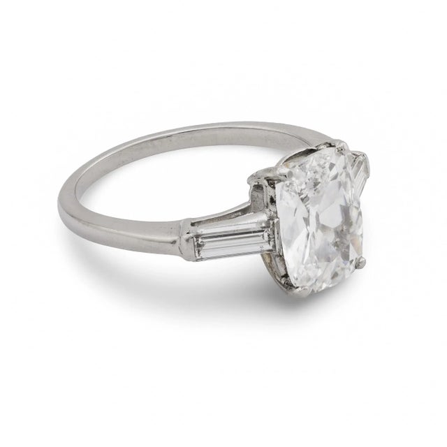 1960s 1960s Mid Century Gia 1.56 Carat Cushion Cut Diamond Engagement Ring, Size 6 For Sale - Image 5 of 8