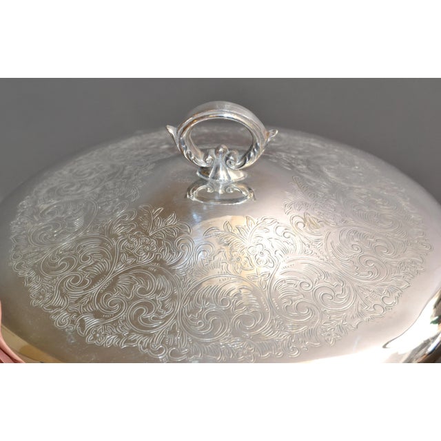 Victorian W M Rogers Ornate Silver Plate Tureen Serveware Oneida Silversmith Tableware For Sale - Image 9 of 13