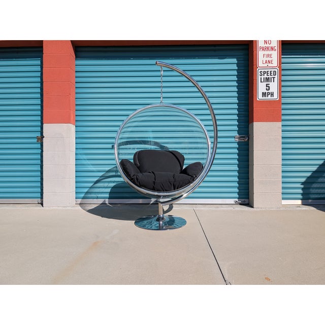 1990s Mid Century Lucite Hanging 'Bubble Chair' by Eero Aarnio for Adelta, Signed For Sale - Image 11 of 11