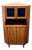 1950s Danish Rosewood Corner Cabinet W/ Indigo Stained Glass Doors For Sale