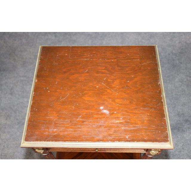 Pair 19th C. French Louis XVI Style Bronze Mounted Nightstands For Sale - Image 4 of 10