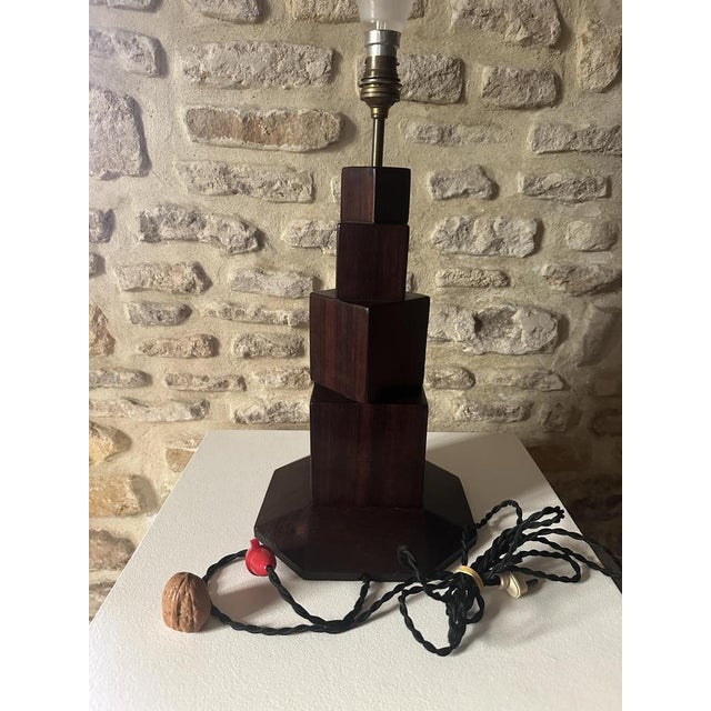 Vintage Art Deco Cubist Table Lamp, 1930 For Sale - Image 13 of 17