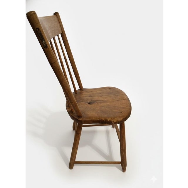 American Primitive Windsor Wood Side Chair From the Clark Gable Estate – Christie’s 2006 Provenance For Sale - Image 3 of 7