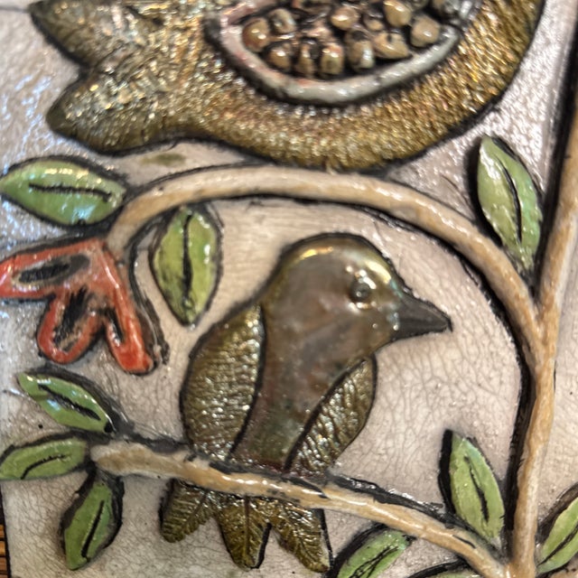 Artist Made 3D Ceramic Birds in Tree Panel For Sale In Miami - Image 6 of 9