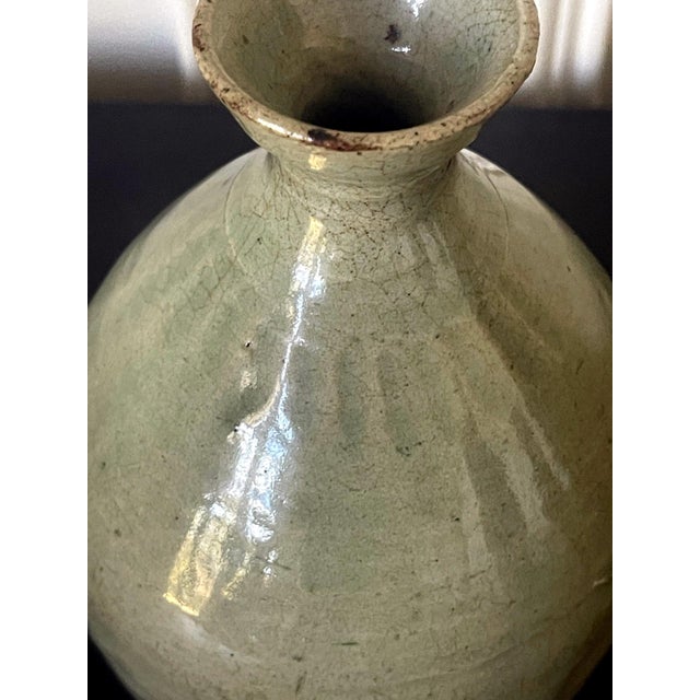 Antique Korean Celadon Bottle Vase Joseon Dynasty For Sale - Image 11 of 16