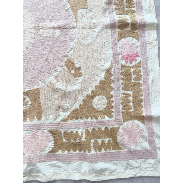 Mid-Century Modern Hand-Embroidered Bukhara Suzani Tribal Textile For Sale - Image 3 of 9