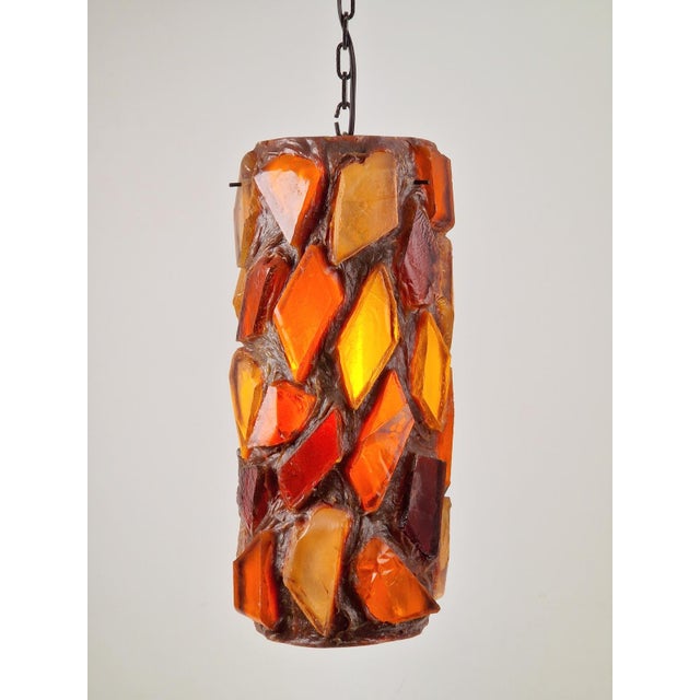 Brutalist Acrylic Swag Pendant Glass, 1960s For Sale - Image 12 of 12
