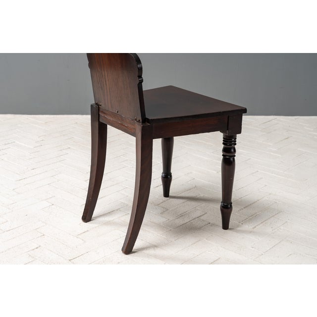 Early 19th Century Pair of English Regency Hall Chairs For Sale - Image 11 of 15