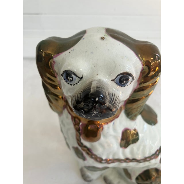 Brown Late 19th Century Victorian Stafford Ceramic Brown & White Spaniel Dog Figurine For Sale - Image 8 of 9