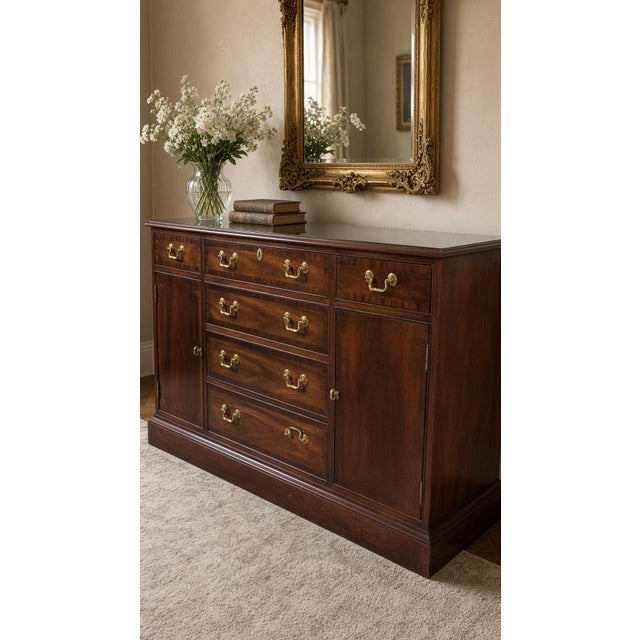 Traditional Late 20th Century Hickory Chair Historical James River Plantations Mahogany Sideboard Buffet For Sale - Image 3 of 9
