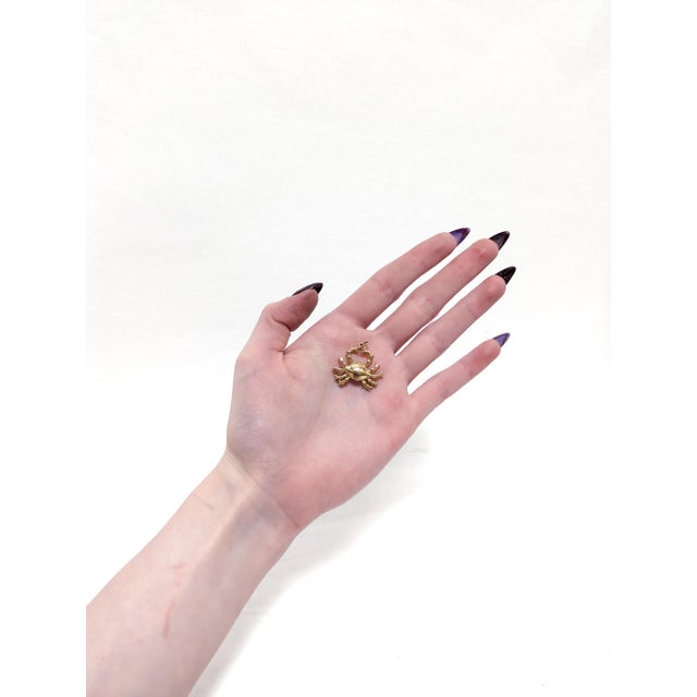 Vintage 14k Gold Figural Crab Pendant or Charm for a Bracelet For Sale - Image 4 of 11