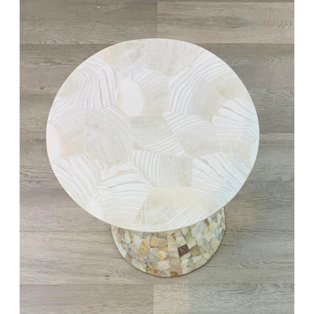 Modern Made Goods Modern Clamstone Melanie Side Table For Sale - Image 3 of 4